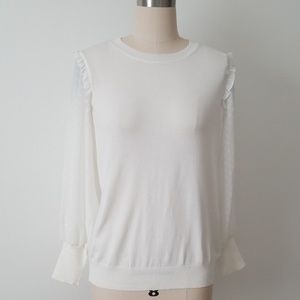 Sheer Sleeve Sweater Top